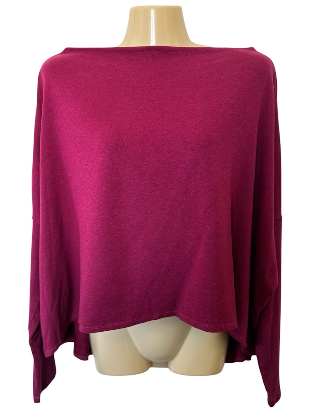 bryn Walker Wine Dolman Sleeve Cropped Top Medium